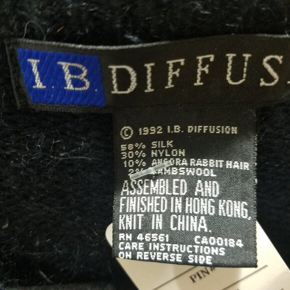 IB Diffusion Womens M Black Silvers Silk Sweater Sequins Beaded Front NWT Vntg‎ - Picture 10 of 14